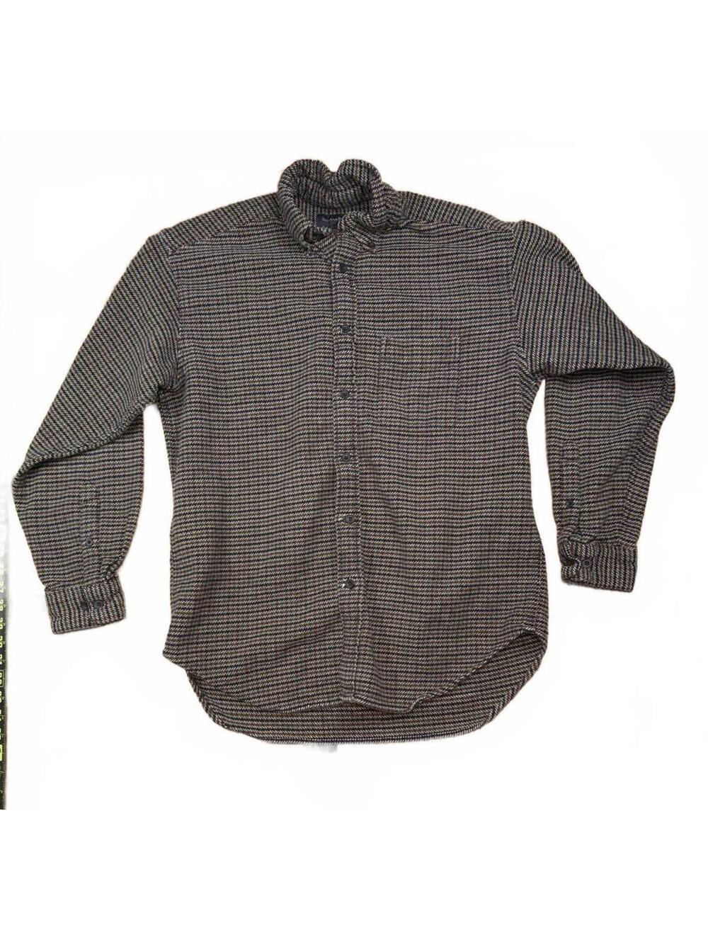 Vintage Banana Republic Men's Medium Brown Plaid Cotton Button-Up Shirt